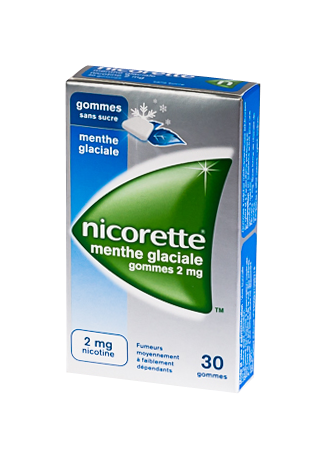 Image NICORETTE 2MG GOMME MENTHE GLACIALE SANS SUCRE 30 GOMMES