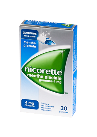 NICORETTE 4MG GOMME MENTHE GLACIALE SANS SUCRE 30 GOMMES