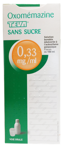 Image OXOMEMAZINE 0,33MG/ML TEVA SANS SUCRE 150ML